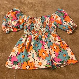 BiBi floral off the shoulder top. Size small. NWOT